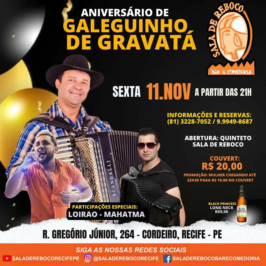 Sala de Reboco - Aniversário de Galeguinho de Gravata